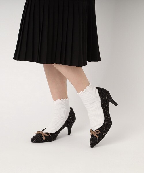 ESPERANZA（エスペランサ）の「◆飾りリボンヒールツイードパンプス 結婚式二次会 パーティー（パンプス・レディース・ブラック系2/ピンク系7・22.5cm/23.5cm/24.5cm/23.0cm/24.0cm）」の21枚目の写真
