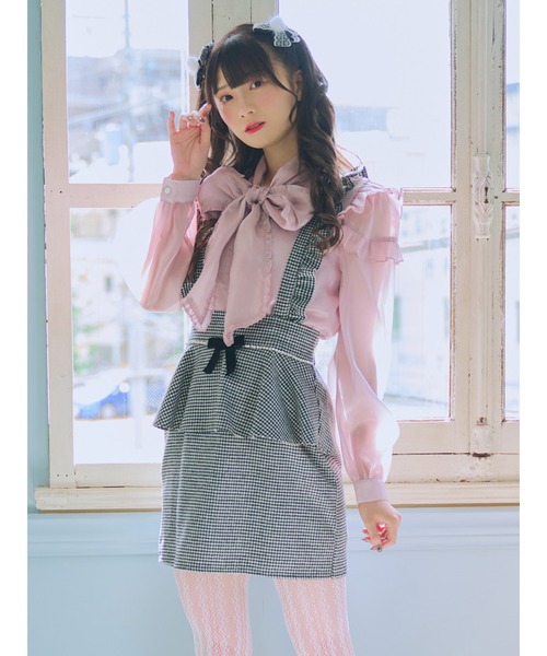 【セール】サス付き りぼんペプラムスカート（スカート）｜Ank Rouge（アンクルージュ）