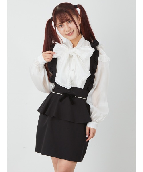 【セール】サス付き りぼんペプラムスカート（スカート）｜Ank Rouge（アンクルージュ）