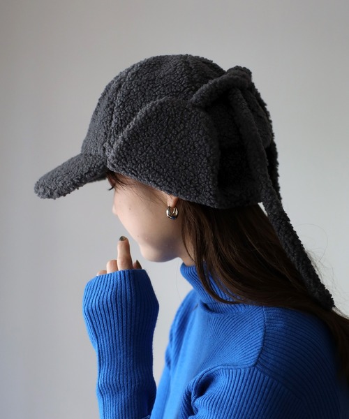 Riberry（リベリー）の「ボアフライトキャップ（ハット・レディース・ホワイト/チャコールグレー/ブラック/ベージュ・FREE）」の3枚目の写真