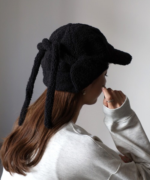 Riberry（リベリー）の「ボアフライトキャップ（ハット・レディース・ホワイト/チャコールグレー/ブラック/ベージュ・FREE）」の2枚目の写真