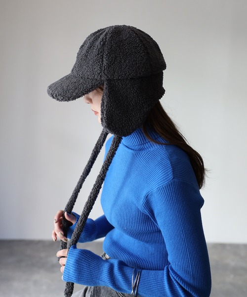 Riberry（リベリー）の「ボアフライトキャップ（ハット・レディース・ホワイト/チャコールグレー/ブラック/ベージュ・FREE）」の10枚目の写真