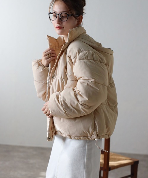 SPECIAL GUEST フード付きジャケット ベージュ セール】フード付き 中綿ジャケット（ダウンジャケット/コート