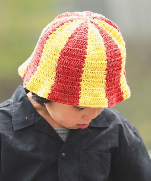 B:MING by BEAMS(ビーミングバイビームス)の「B:MING by BEAMS / ストライプ クロシェ ハット(ハット・キッズ・グリーン/レッド・ONE SIZE)」の7枚目の写真