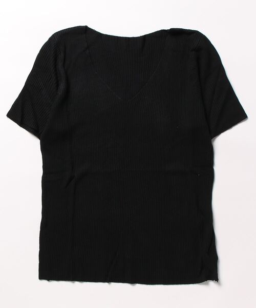 B.I.D.（ビーアイディー）の「【Bz】 [IZU] Vネックニットソー（Tシャツ/カットソー・レディース・ピンク/グリーン/ホワイト/オレンジ/ブラック・FREE）」の8枚目の写真