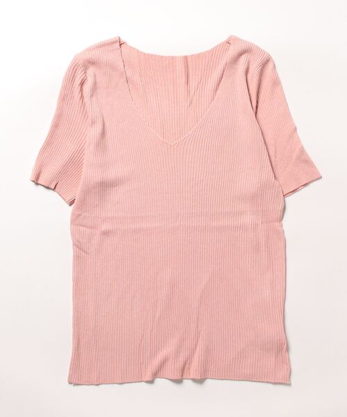 B.I.D.（ビーアイディー）の「【Bz】 [IZU] Vネックニットソー（Tシャツ/カットソー・レディース・ピンク/グリーン/ホワイト/オレンジ/ブラック・FREE）」の10枚目の写真