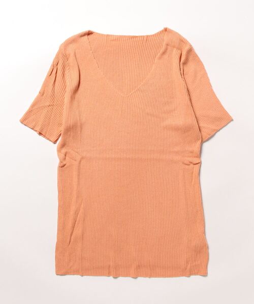 B.I.D.（ビーアイディー）の「【Bz】 [IZU] Vネックニットソー（Tシャツ/カットソー・レディース・ピンク/グリーン/ホワイト/オレンジ/ブラック・FREE）」の11枚目の写真