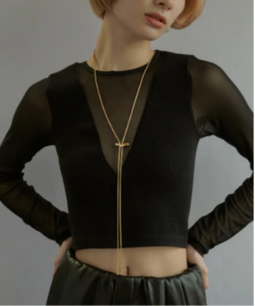 GOLDY（ゴールディ）の「【GOLDY】ニュアンス メタル ループ タイ ネックレス / 3230408※（ネックレス・レディース・ゴールド/シルバー/シルバー系その他/ゴールド系その他2・FREE）」の6枚目の写真