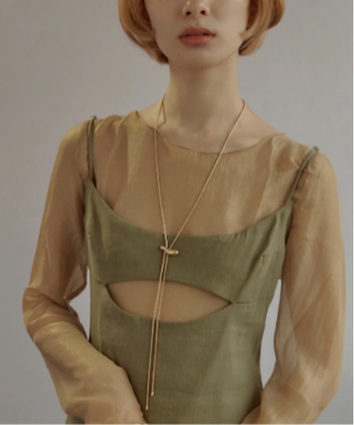 GOLDY（ゴールディ）の「【GOLDY】ニュアンス メタル ループ タイ ネックレス / 3230408※（ネックレス・レディース・ゴールド/シルバー/シルバー系その他/ゴールド系その他2・FREE）」の7枚目の写真