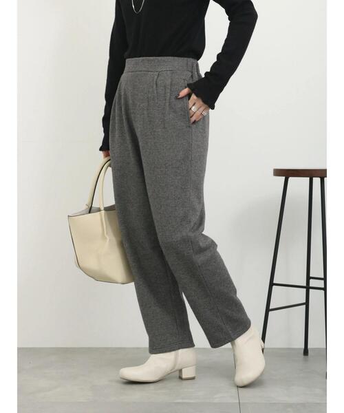 Samansa Mos2 blue（サマンサモスモスブルー）の「ヘリンボーンイージーパンツ（その他パンツ・レディース・ブラック/グレー/ベージュ/ブラウン・F）」の6枚目の写真