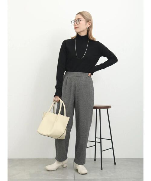 Samansa Mos2 blue（サマンサモスモスブルー）の「ヘリンボーンイージーパンツ（その他パンツ・レディース・ブラック/グレー/ベージュ/ブラウン・F）」の9枚目の写真
