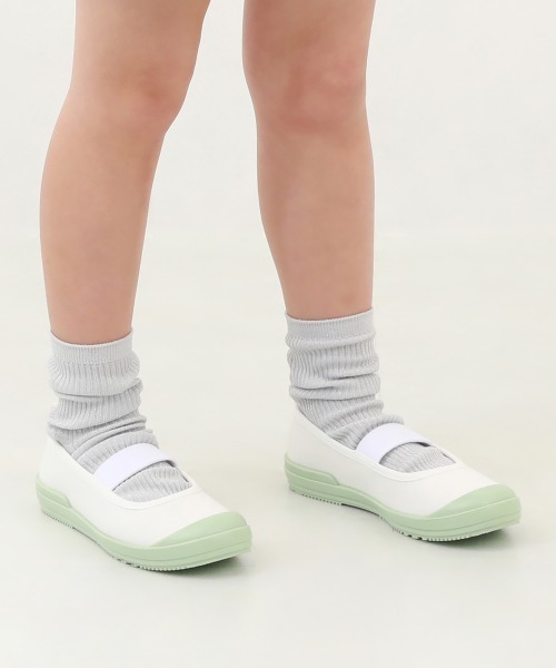 devirock（デビロック）の「スリムフィット 上履き(上靴) インソール2枚付き（スリッポン・キッズ・サックスブルー系/ホワイト/ラベンダー/ミント/ライトグレー/ピンク系1・23.0cm/22.0cm/21.0cm/20.0cm/19.0cm/18.0cm/17.0cm）」の3枚目の写真