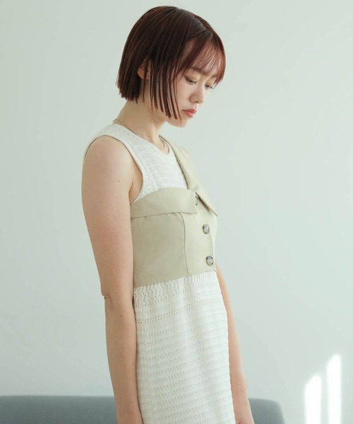 アシンメトリーカラーワンショルビスチェ（ベスト）｜LADYMADE（レディ