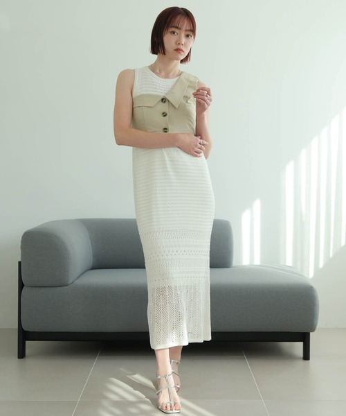 レディメイド LADYMADE アシンメトリーカラーワンショルビスチェ （ブラック） アシンメトリーカラーワンショルビスチェ（ベアトップ/ビスチェ