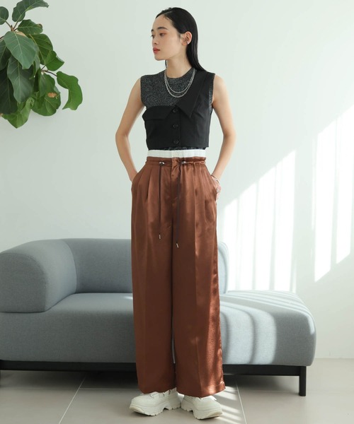 LADYMADE(レディメイド)の「アシンメトリーカラーワンショルビスチェ(ベスト・レディース・黄緑系/ブラック/その他1・FREE)」の8枚目の写真