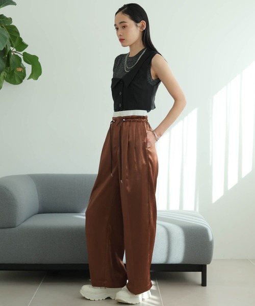 LADYMADE(レディメイド)の「アシンメトリーカラーワンショルビスチェ(ベスト・レディース・黄緑系/ブラック/その他1・FREE)」の7枚目の写真