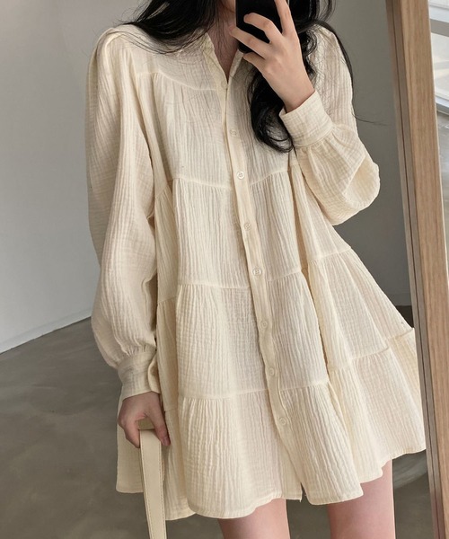 MAISON DE THERESE（メゾン ド テレーズ）の「バブルスリーブショート丈ワンピース（ワンピース・レディース・ブラック/ベージュ・S/M）」の4枚目の写真