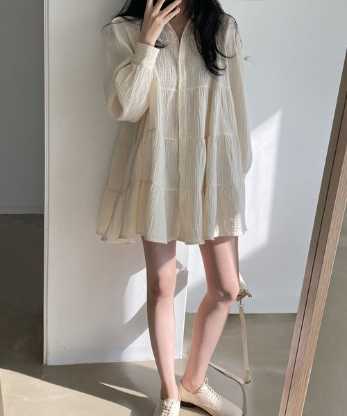 MAISON DE THERESE（メゾン ド テレーズ）の「バブルスリーブショート丈ワンピース（ワンピース・レディース・ブラック/ベージュ・S/M）」の8枚目の写真