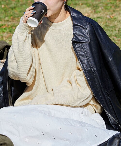 FREAK'S STORE(フリークスストア)の「ローソン×FREAK'S STORE RELAX FIT WASHABLE INSTANT KNIT/リラックスフィット インスタントニット(ニット/セーター・メンズ・ブルー/ピンク/ブラック/ナチュラル・1/0)」の6枚目の写真