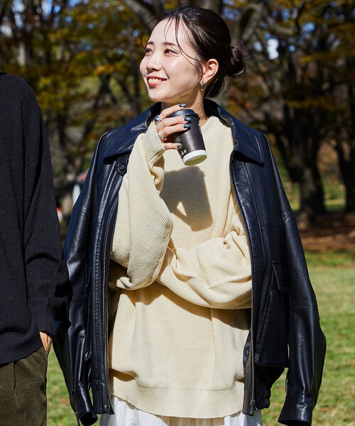 FREAK'S STORE(フリークスストア)の「ローソン×FREAK'S STORE RELAX FIT WASHABLE INSTANT KNIT/リラックスフィット インスタントニット(ニット/セーター・メンズ・ブルー/ピンク/ブラック/ナチュラル・1/0)」の9枚目の写真