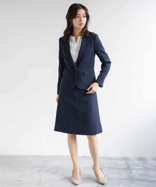 WHITE JOOLA（ホワイトジョーラ）の「オフィスもフォーマルも軽キレイスカート！【洗濯機で洗える！ストレッチ！シワになりにくい】杢調2WAY・Aラインスカート（スーツスカート・レディース・オフホワイト/ネイビー/ライトベージュ・S/M/L）」の17枚目の写真