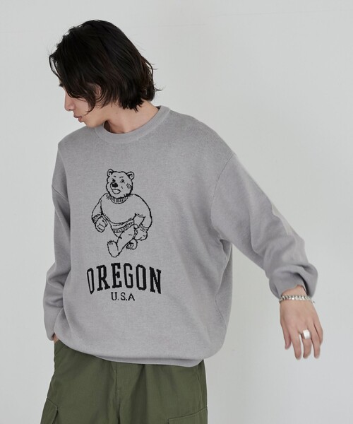 coen(コーエン)の「ロゴジャガードニットプルオーバー(ニット/セーター・メンズ・グレー/ネイビー/ブラック/ロイヤルブルー・L/M)」の7枚目の写真