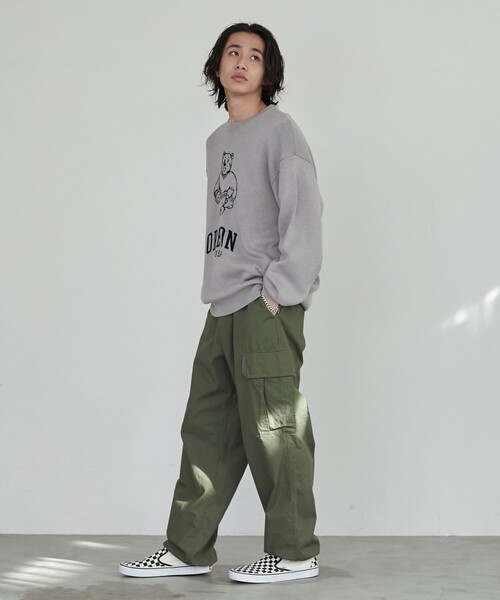 coen(コーエン)の「ロゴジャガードニットプルオーバー(ニット/セーター・メンズ・グレー/ネイビー/ブラック/ロイヤルブルー・L/M)」の8枚目の写真