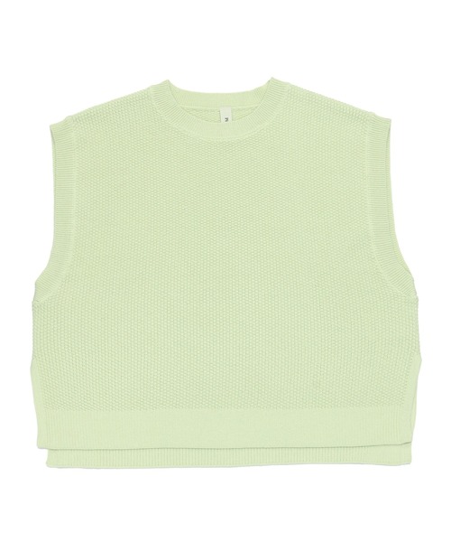 Pitta Re:)（ピッタリ）の「クルーネックニットベスト（ベスト・レディース・ピンクベージュ/ライム・M/L/LL）」の4枚目の写真