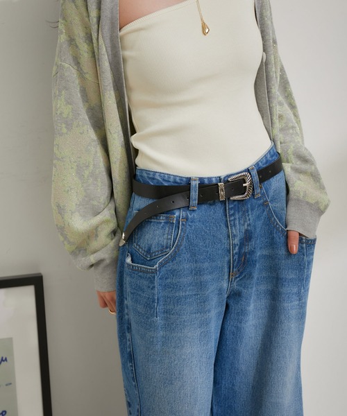 VIS（ビス）の「23mm巾ウエスタンバックルベルト（ベルト・レディース・ダークブラウン/ブラック・FREE）」の9枚目の写真