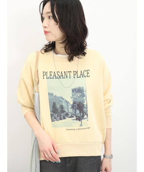 Samansa Mos2 blue（サマンサモスモスブルー）の「裏毛フォトプリントコクーンプルオーバー（Tシャツ/カットソー・レディース・シルバーグレー/ライトベージュ/オフホワイト・F）」の12枚目の写真