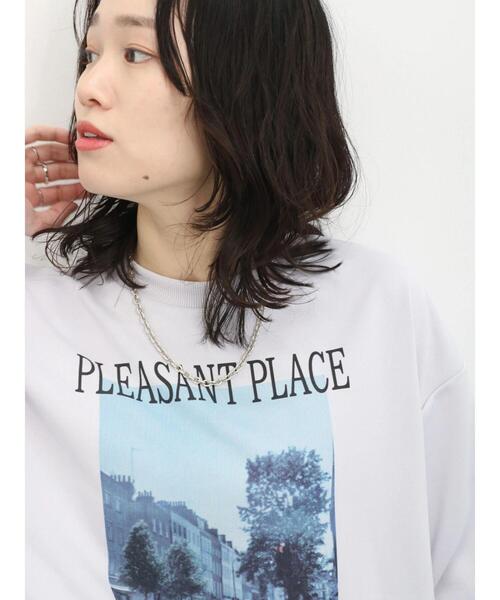 Samansa Mos2 blue（サマンサモスモスブルー）の「裏毛フォトプリントコクーンプルオーバー（Tシャツ/カットソー・レディース・シルバーグレー/ライトベージュ/オフホワイト・F）」の17枚目の写真