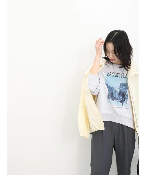 Samansa Mos2 blue（サマンサモスモスブルー）の「裏毛フォトプリントコクーンプルオーバー（Tシャツ/カットソー・レディース・シルバーグレー/ライトベージュ/オフホワイト・F）」の19枚目の写真