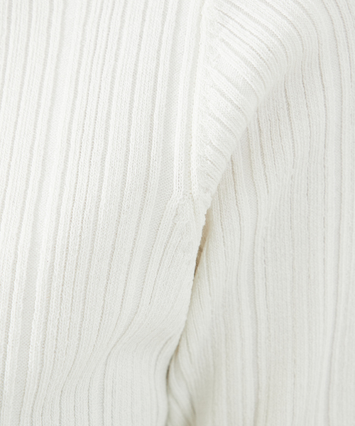 abahouse mavie（アバハウスマヴィ）の「麻タッチリブスクエアネックプルオーバー（ニット/セーター・レディース・チャコールグレー/イエロー/ホワイト・フリー）」の8枚目の写真