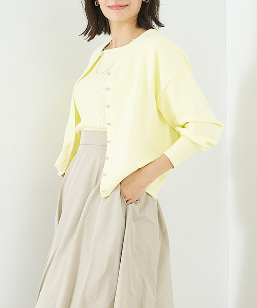 abahouse mavie（アバハウスマヴィ）の「麻タッチリブスクエアネックプルオーバー（ニット/セーター・レディース・チャコールグレー/イエロー/ホワイト・フリー）」の11枚目の写真