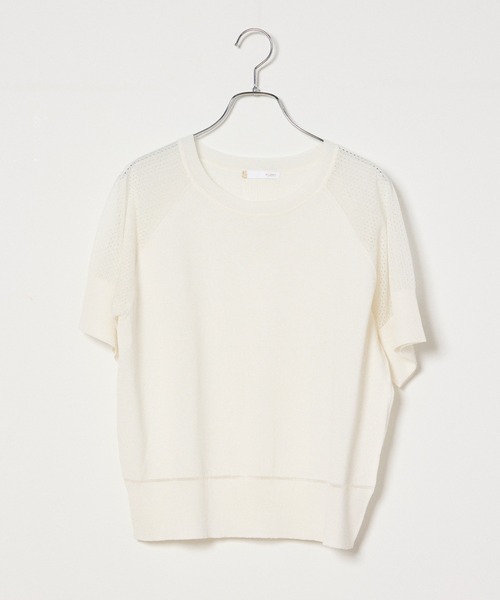 INED CLARO（イネドクラロ）の「【UVカット】シアーメッシュラグランスリーブニット（ニット/セーター・レディース・ブルー/アイボリー/チャコールグレー・フリー）」の17枚目の写真