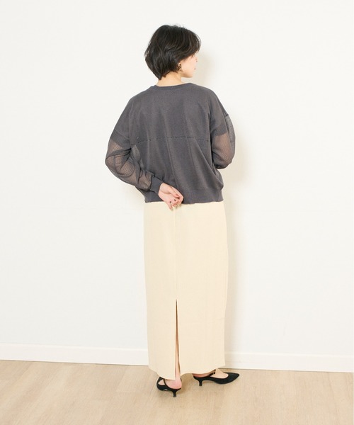 INED CLARO（イネドクラロ）の「【UVカット】シアーメッシュラグランスリーブニット（ニット/セーター・レディース・ブルー/アイボリー/チャコールグレー・フリー）」の20枚目の写真