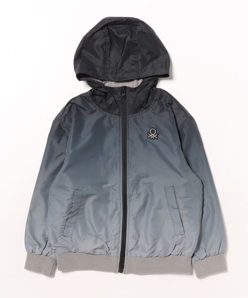 黒 ナイロン ウィンドブレーカー フード付きBENETTON