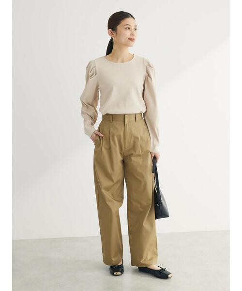 Green　Parks（グリーンパークス）の「ツータックチノパンツ（チノパンツ・レディース・アイボリー/ベージュ/ダークネイビー・FREE）」の17枚目の写真