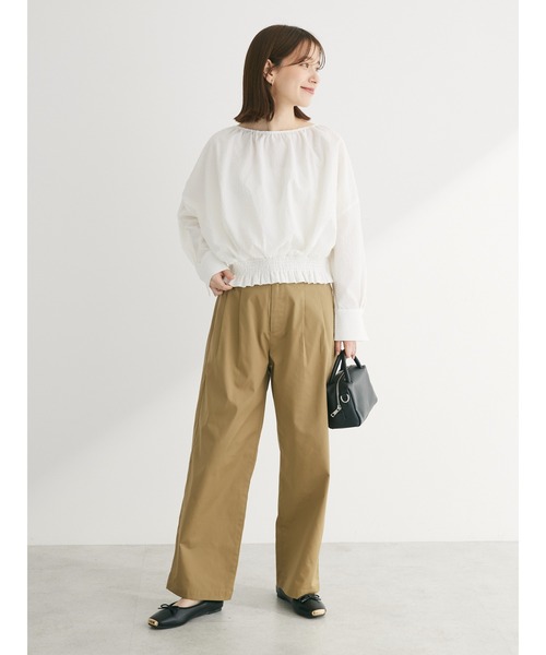Green　Parks（グリーンパークス）の「ツータックチノパンツ（チノパンツ・レディース・アイボリー/ベージュ/ダークネイビー・FREE）」の9枚目の写真