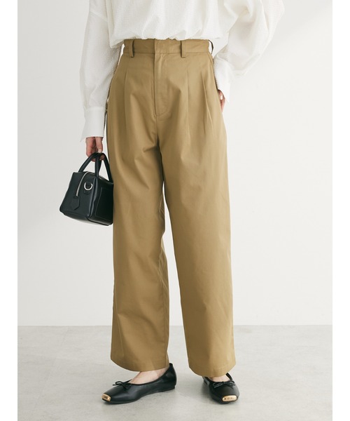 Green　Parks（グリーンパークス）の「ツータックチノパンツ（チノパンツ・レディース・アイボリー/ベージュ/ダークネイビー・FREE）」の5枚目の写真