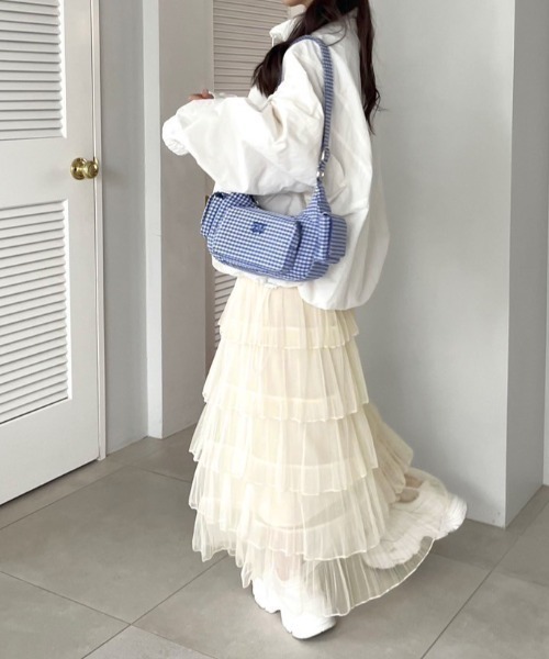 OLIVE des OLIVE（オリーブデオリーブ）の「チュールプリーツフリルティアードスカート　1041010140（スカート・レディース・ブラック/アイボリー・FREE）」の13枚目の写真