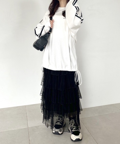 OLIVE des OLIVE（オリーブデオリーブ）の「チュールプリーツフリルティアードスカート　1041010140（スカート・レディース・ブラック/アイボリー・FREE）」の17枚目の写真