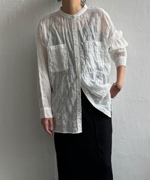 バックシャーリングロングシャツ