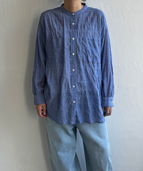 LBC(エルビーシー)の「バックシャーリングロングシャツ(シャツ/ブラウス・レディース・ホワイト/ブルー/その他35/イエロー・M)」の3枚目の写真