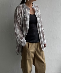 バックシャーリングロングシャツ