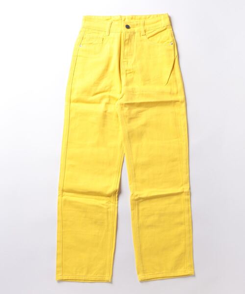 Ritzy(リッツィー)の「5色展開 ワイドストレート デニムパンツ(デニムパンツ・レディース・ブラック/ベージュ/ピンク/イエロー/グリーン・S/M/L)」の10枚目の写真