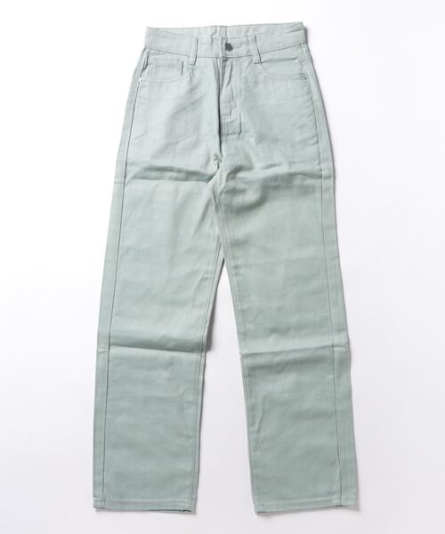 Ritzy(リッツィー)の「5色展開 ワイドストレート デニムパンツ(デニムパンツ・レディース・ブラック/ベージュ/ピンク/イエロー/グリーン・S/M/L)」の9枚目の写真