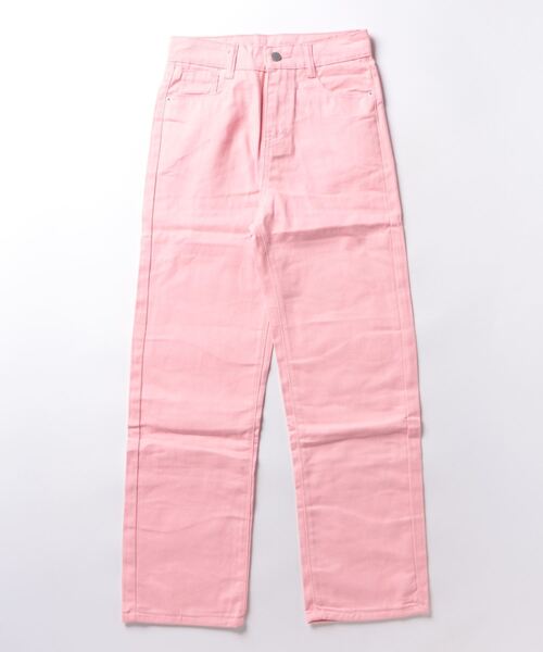 Ritzy(リッツィー)の「5色展開 ワイドストレート デニムパンツ(デニムパンツ・レディース・ブラック/ベージュ/ピンク/イエロー/グリーン・S/M/L)」の8枚目の写真