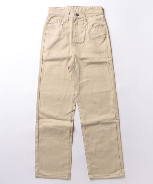 Ritzy(リッツィー)の「5色展開 ワイドストレート デニムパンツ(デニムパンツ・レディース・ブラック/ベージュ/ピンク/イエロー/グリーン・S/M/L)」の6枚目の写真