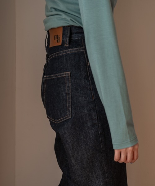 mideal スリットストレートデニム ライトブルー mideal（マイディール）の「slit straight denim / スリット
